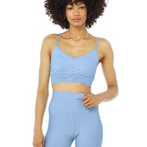 Alo yoga lavish bra in blue skies size medium
